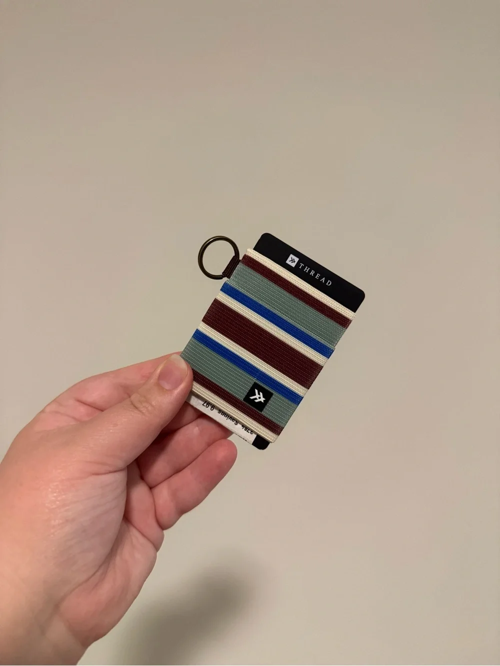 Thread Striped Elastic Wallet Card Holder